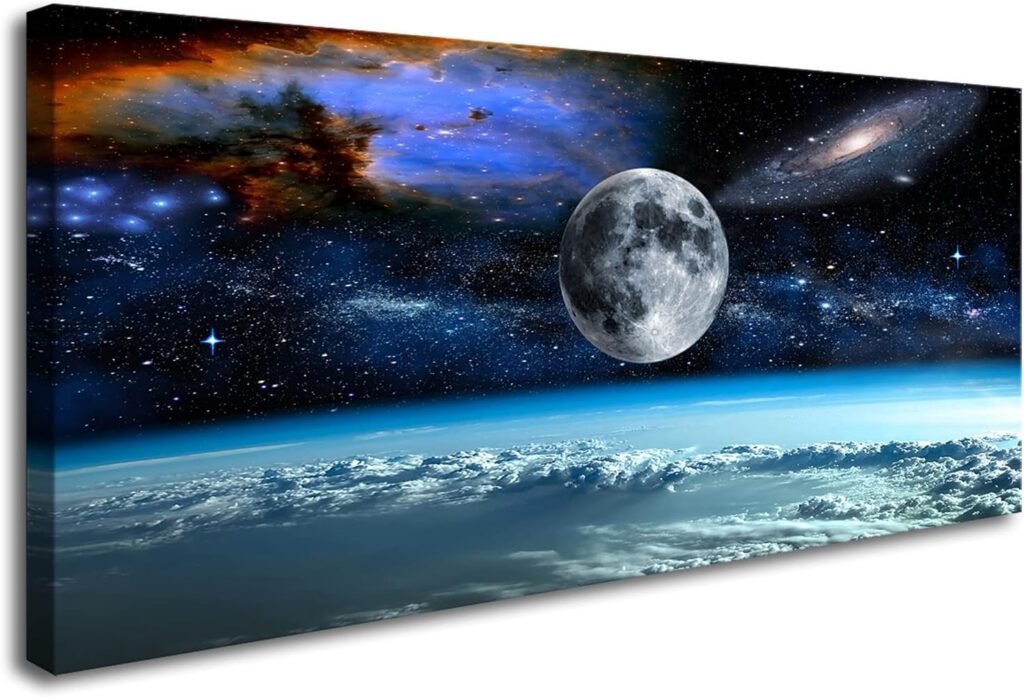 Modern Space View Canvas Wall Art for Living Room