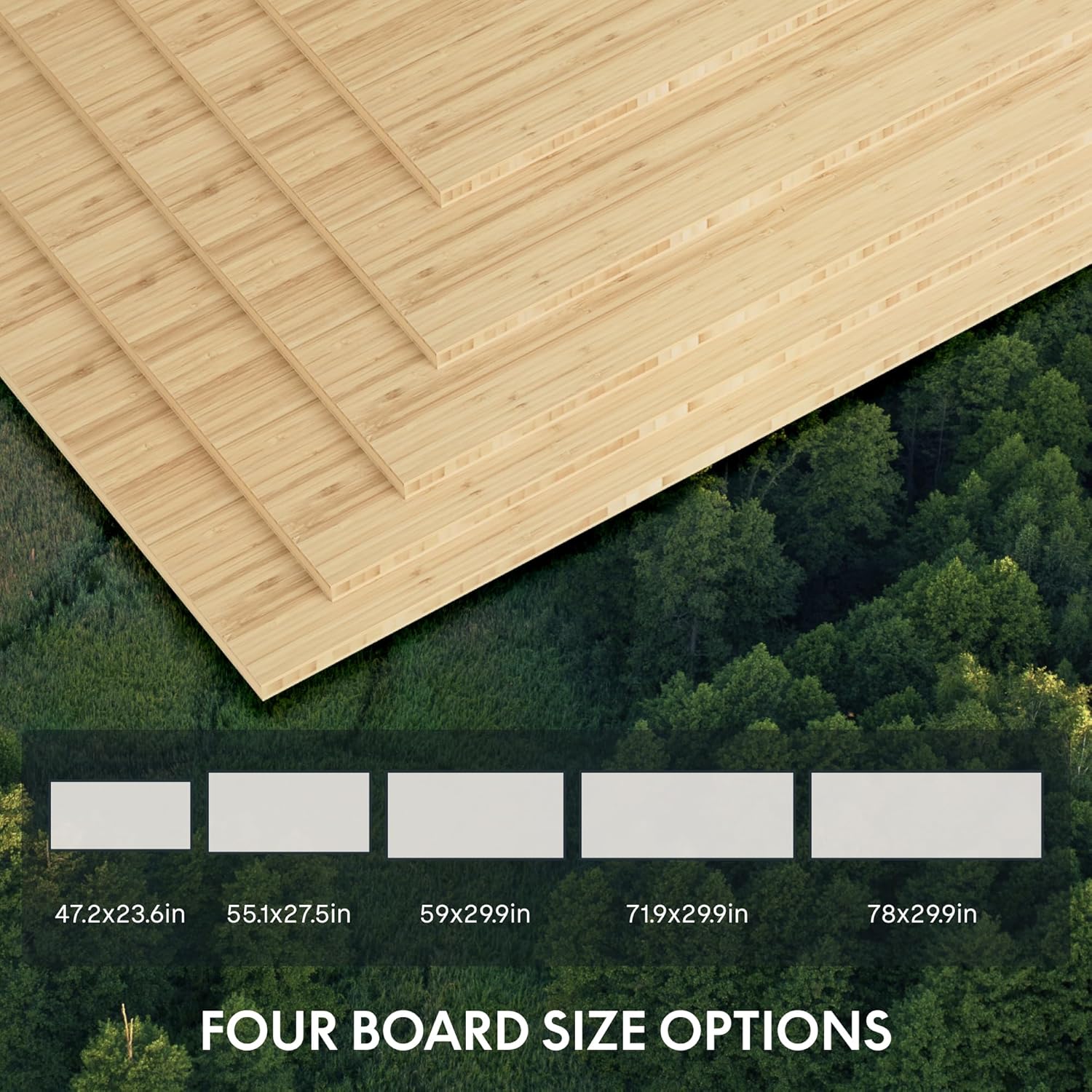 [Color] bamboo desktop electric standing desk with steel frame, shown at [height position], featuring [detail view] — view 4