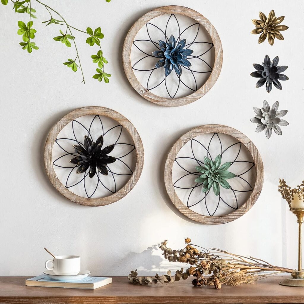 Modern Farmhouse Round Wall Art for Living Room 2026