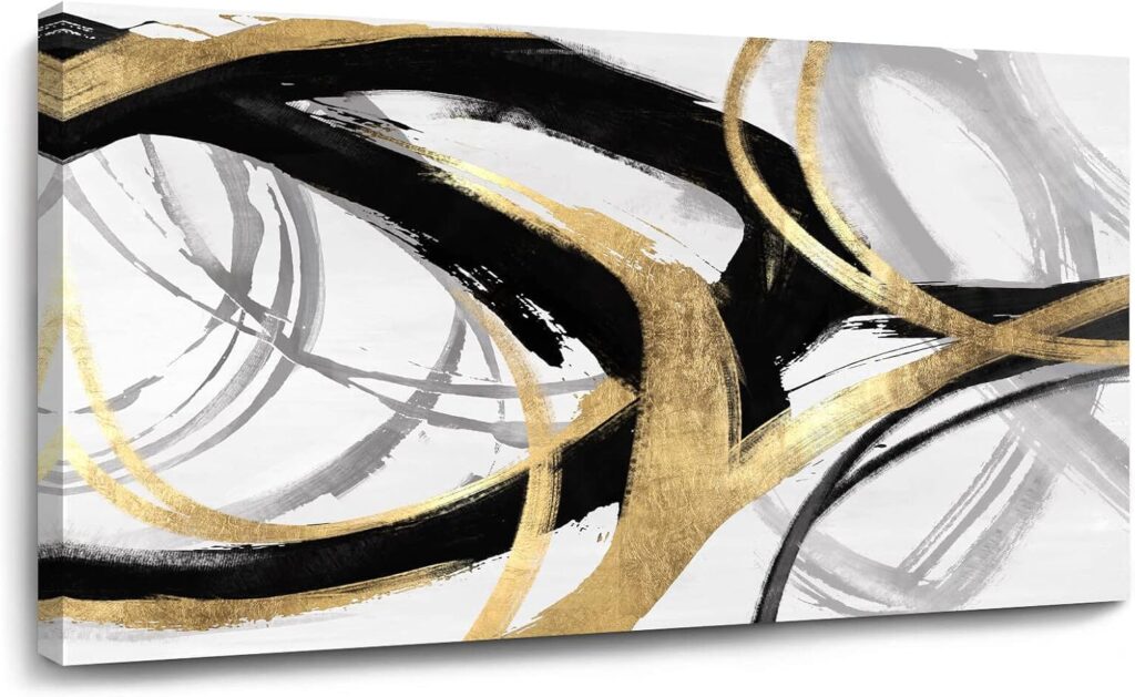 Black & White Canvas Print with Gold Accents 2026
