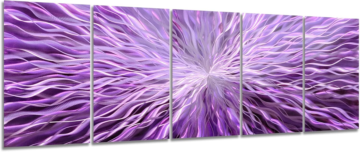[5-piece set / individual piece] silver aluminum floral wall sculpture with [specific flower detail], modern farmhouse style for living room — view 2