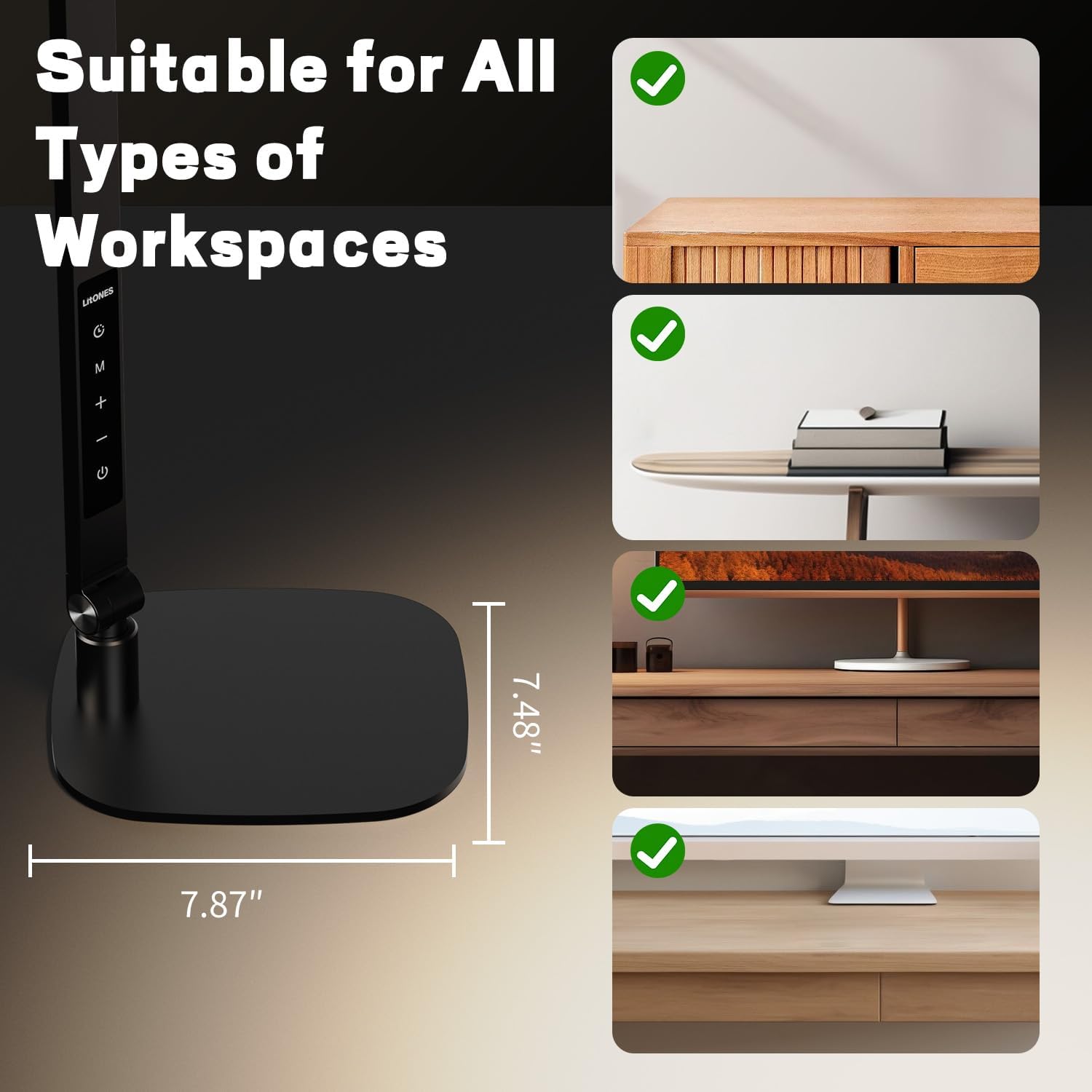 {color} metal desk lamp with adjustable swing arm and LED diffuser, shown in home office setting — view 5