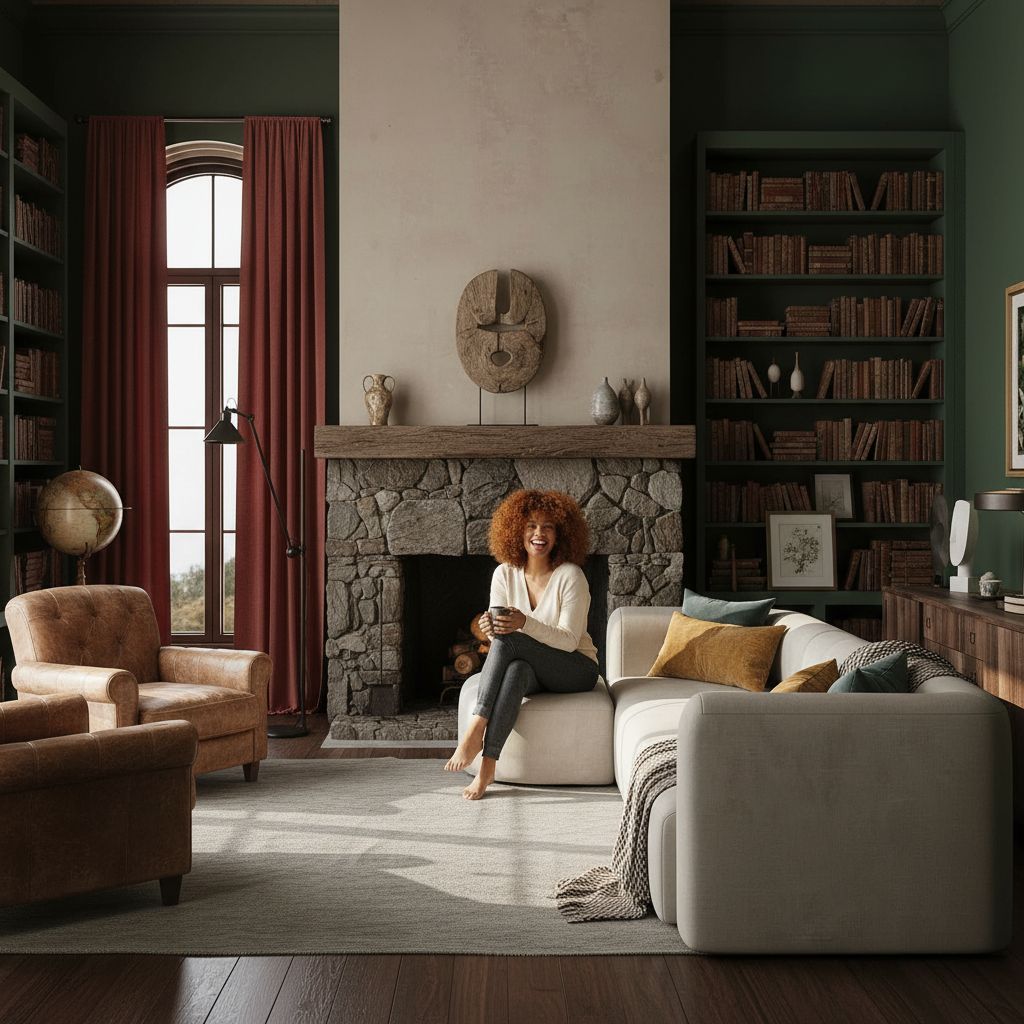 [Color] velvet [form factor] with curved back and wood frame, [angle view] for modern minimalist living room — view 6
