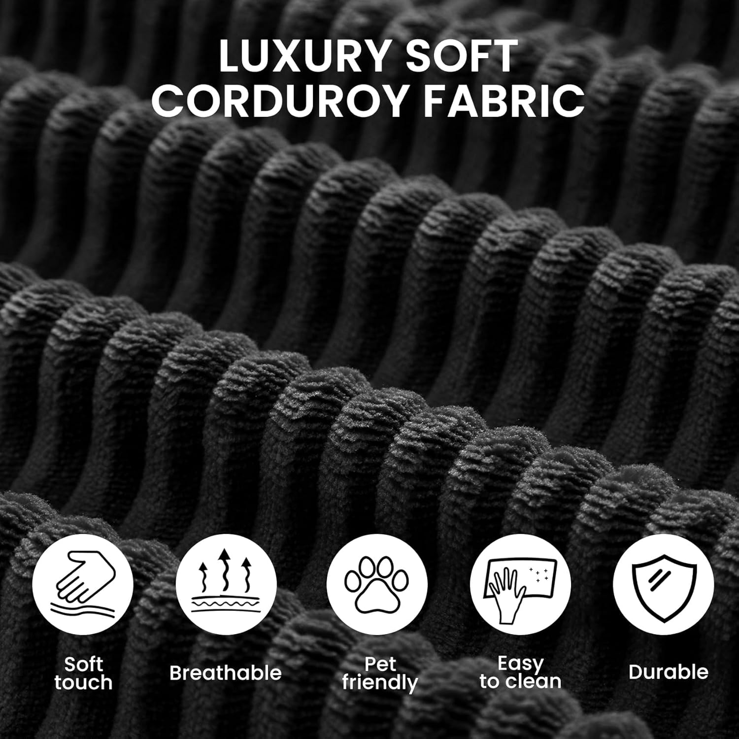 Black upholstered convertible sofa bed with foam cushioning in modern minimalist style, shown in {position} configuration — view 2