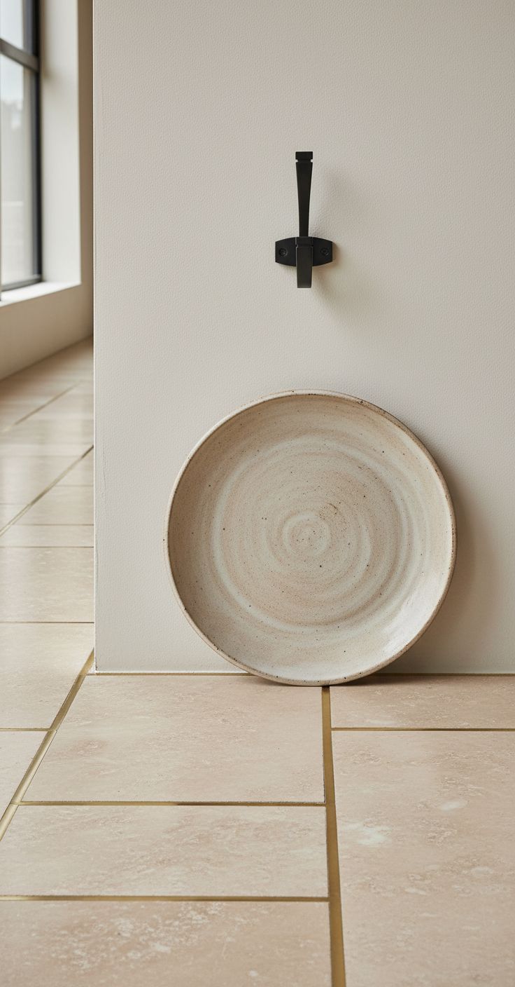 Matte black metal double wall hook with minimalist design, shown mounted on white wall — view 5a