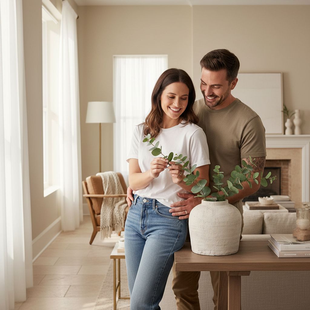 11-inch white ceramic vase with distressed farmhouse finish, shown in {color} against {background} — view 2