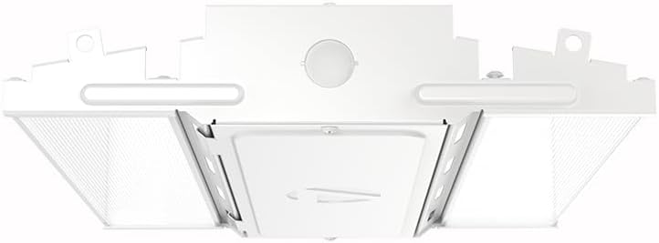 Industrial metal high bay LED ceiling light with cool daylight 5000K output, mounted fixture for garage or warehouse — view 5