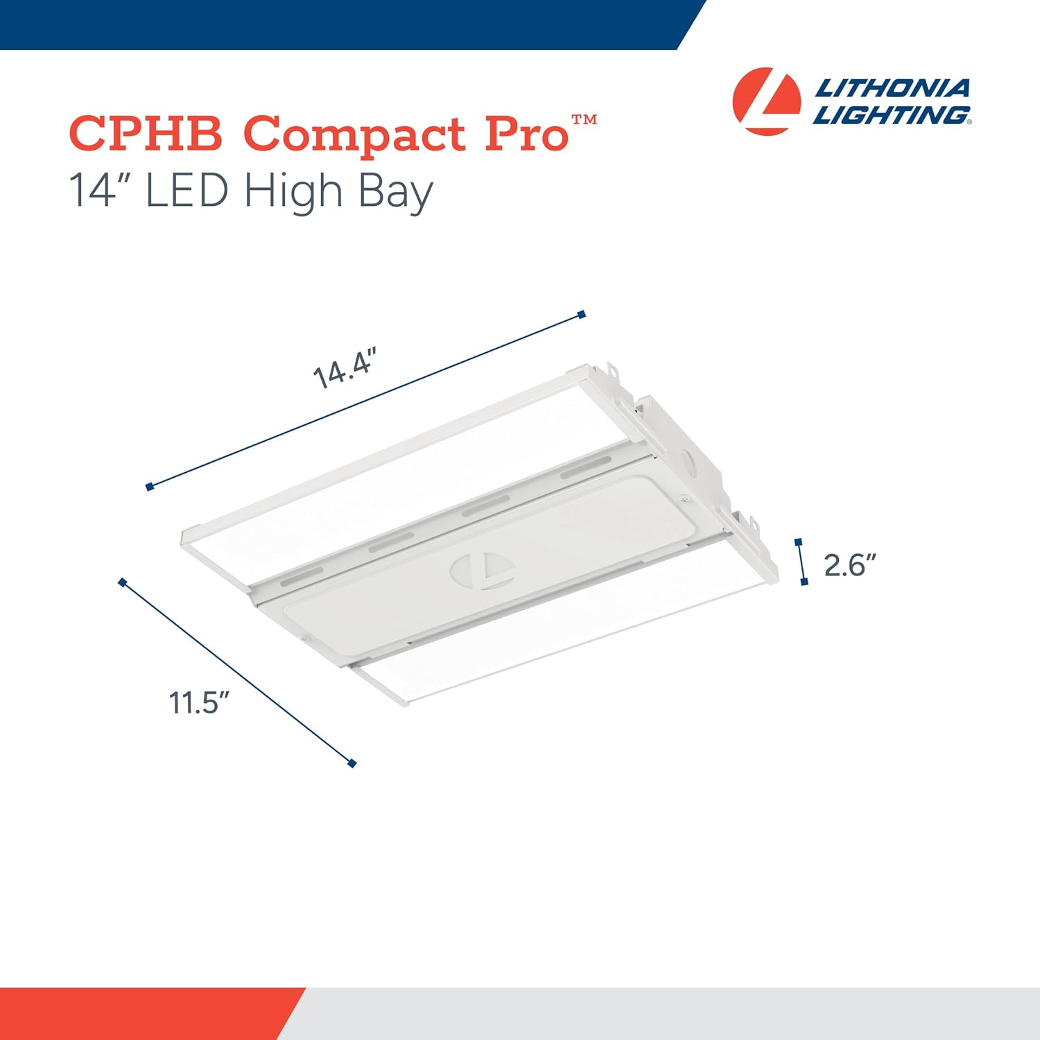 Industrial metal high bay LED ceiling light with cool daylight 5000K output, mounted fixture for garage or warehouse — view 3a