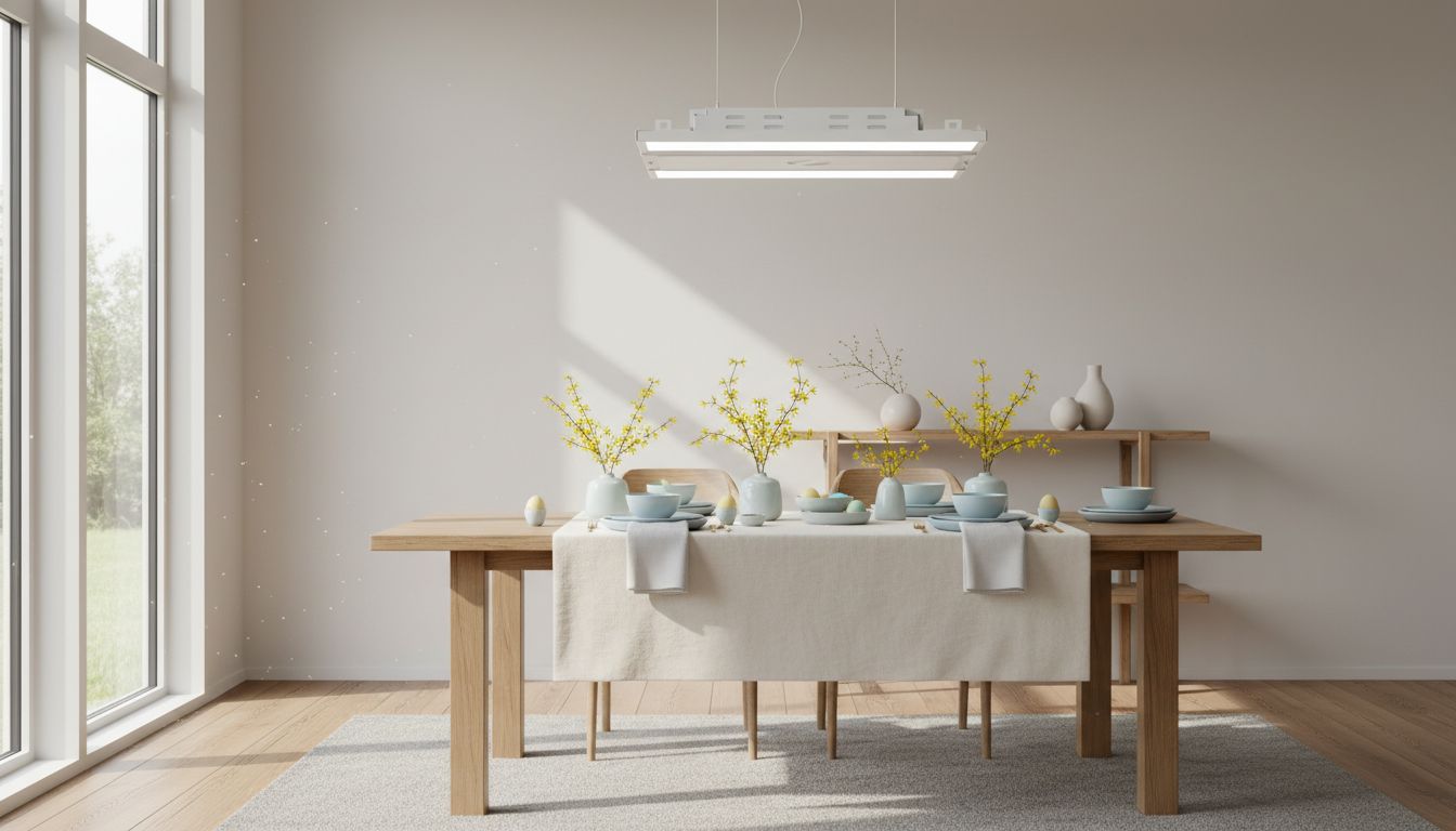 Industrial metal high bay LED ceiling light with cool daylight 5000K output, mounted fixture for garage or warehouse — view 4