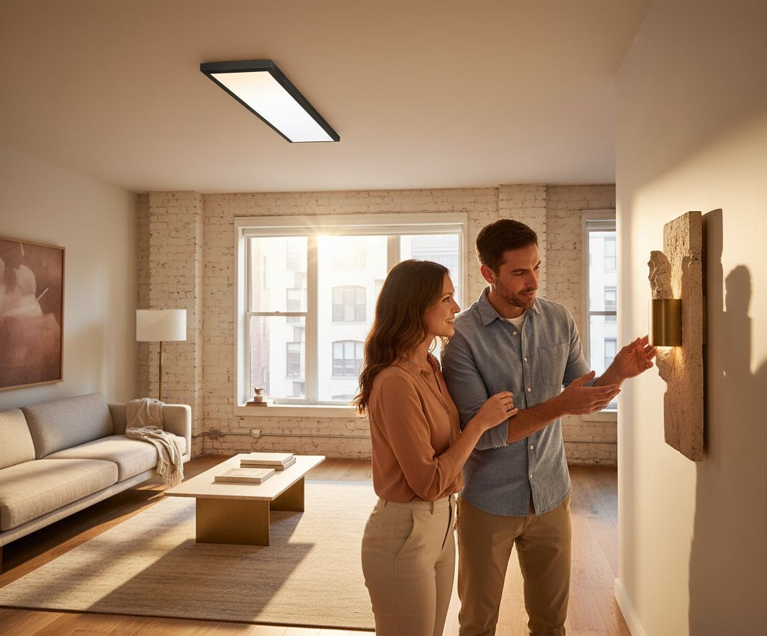 Matte black surface mount LED ceiling light panel with slim edge-lit design, aluminum frame shown in home office setting — view 2