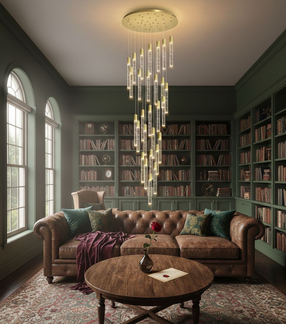 Modern brass gold crystal chandelier with 28 lights, dimmable remote control, suitable for high entryway ceilings — view 4
