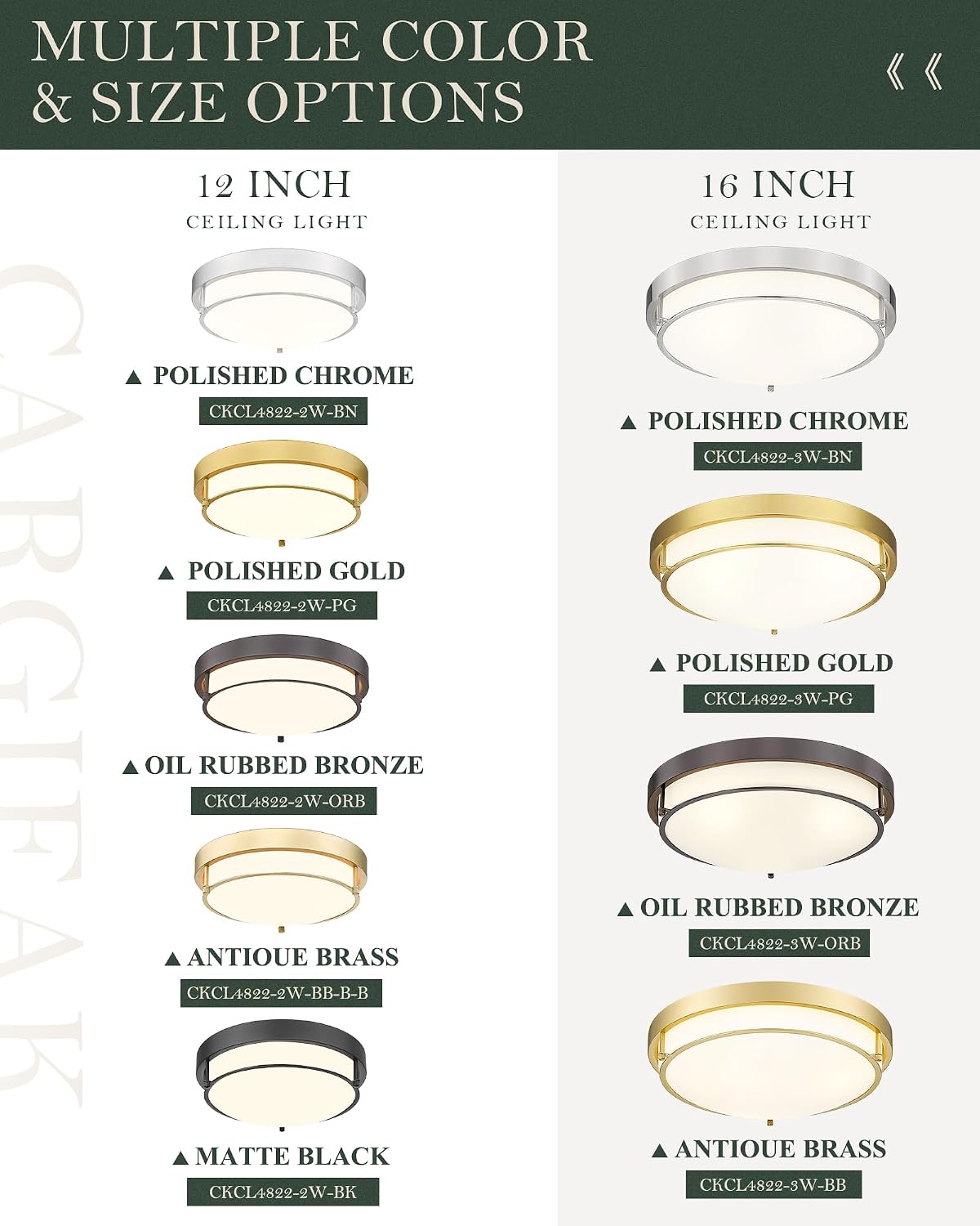 {color} metal flush mount ceiling light with {material} finish, {form_factor} design for {room} — view 4