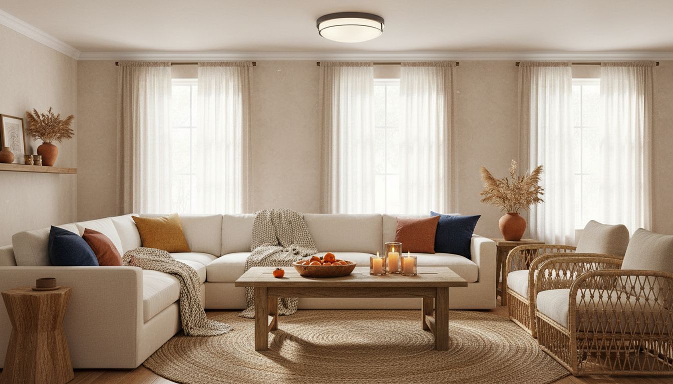 {color} metal flush mount ceiling light with {material} finish, {form_factor} design for {room} — view 4