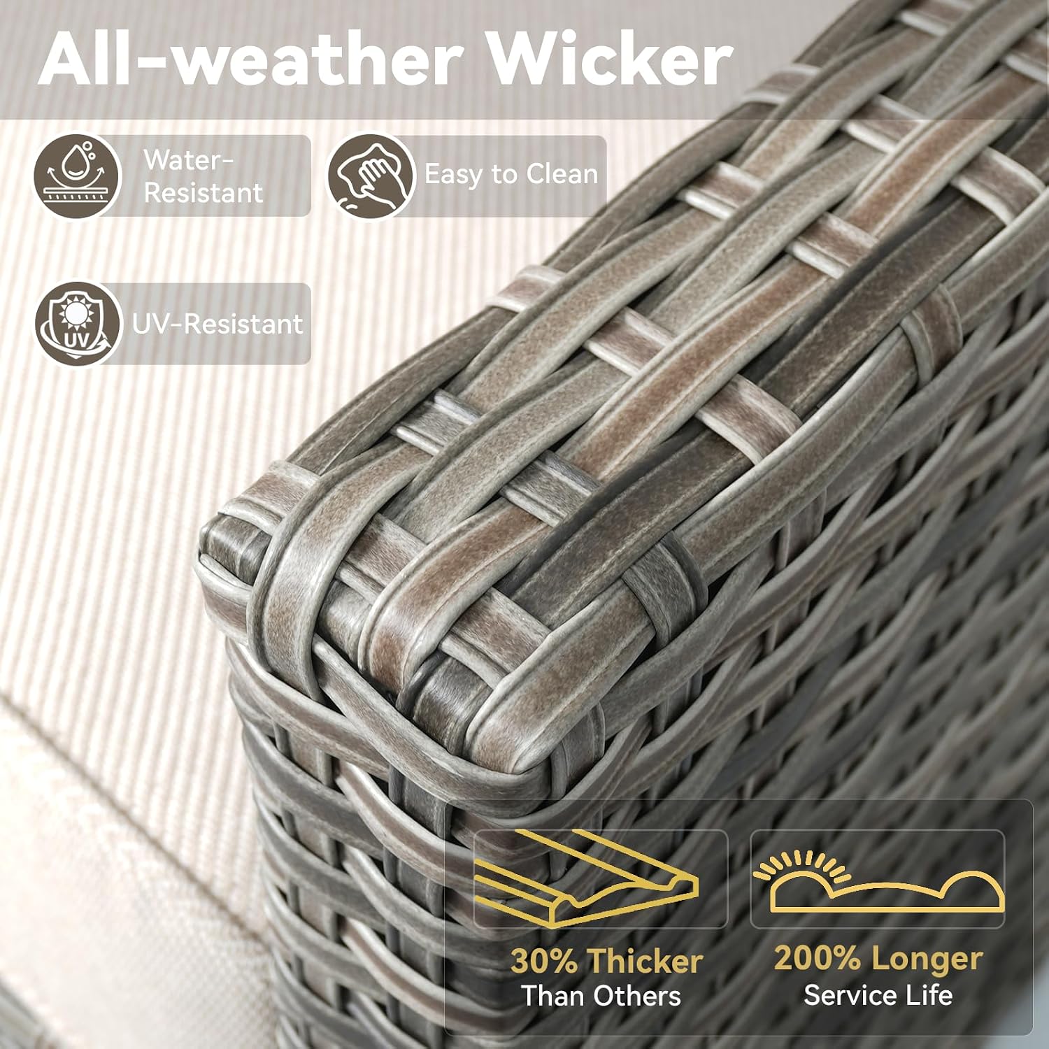 [Color] wicker [form factor] with [cushion detail], shown in [setting context] — view 2