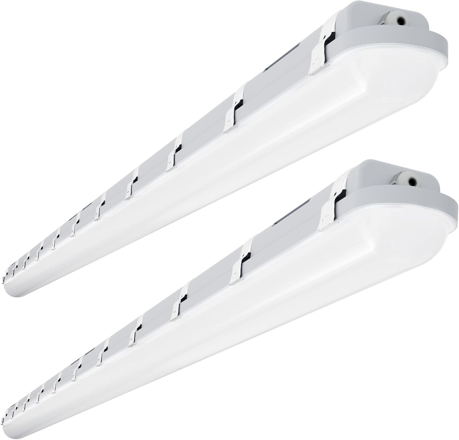 {{quantity}}-pack 8-foot linear LED vapor-tight shop light with metal housing in {{color}} finish, IP66 waterproof for garage and warehouse use — front