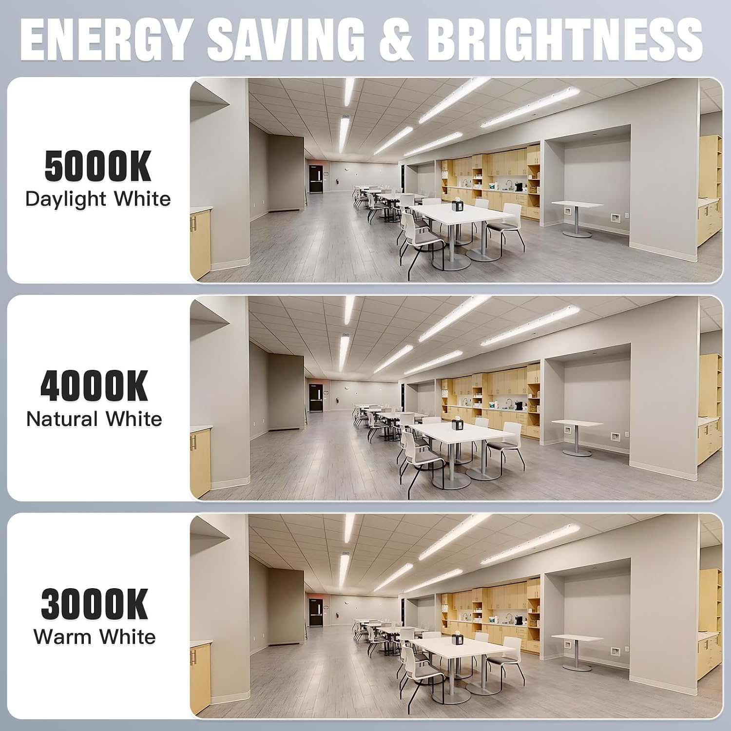 {{quantity}}-pack 8-foot linear LED vapor-tight shop light with metal housing in {{color}} finish, IP66 waterproof for garage and warehouse use — view 2