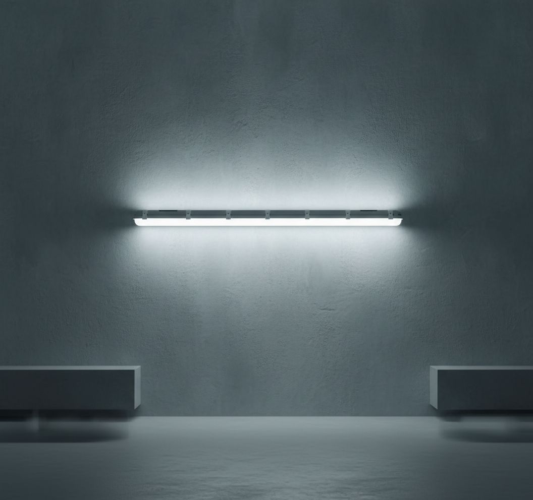 {{quantity}}-pack 8-foot linear LED vapor-tight shop light with metal housing in {{color}} finish, IP66 waterproof for garage and warehouse use — hero view 1