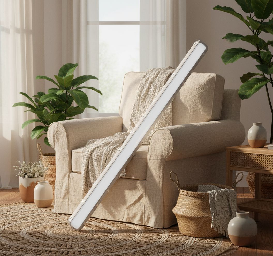{{quantity}}-pack 8-foot linear LED vapor-tight shop light with metal housing in {{color}} finish, IP66 waterproof for garage and warehouse use — view 5b
