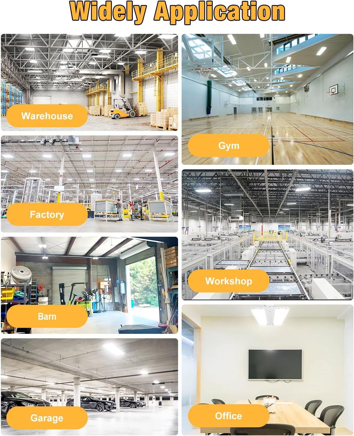 Industrial aluminum 400W 4FT LED linear high bay light with cool daylight white 5000K output, metal housing design for warehouse and garage lighting — view 2