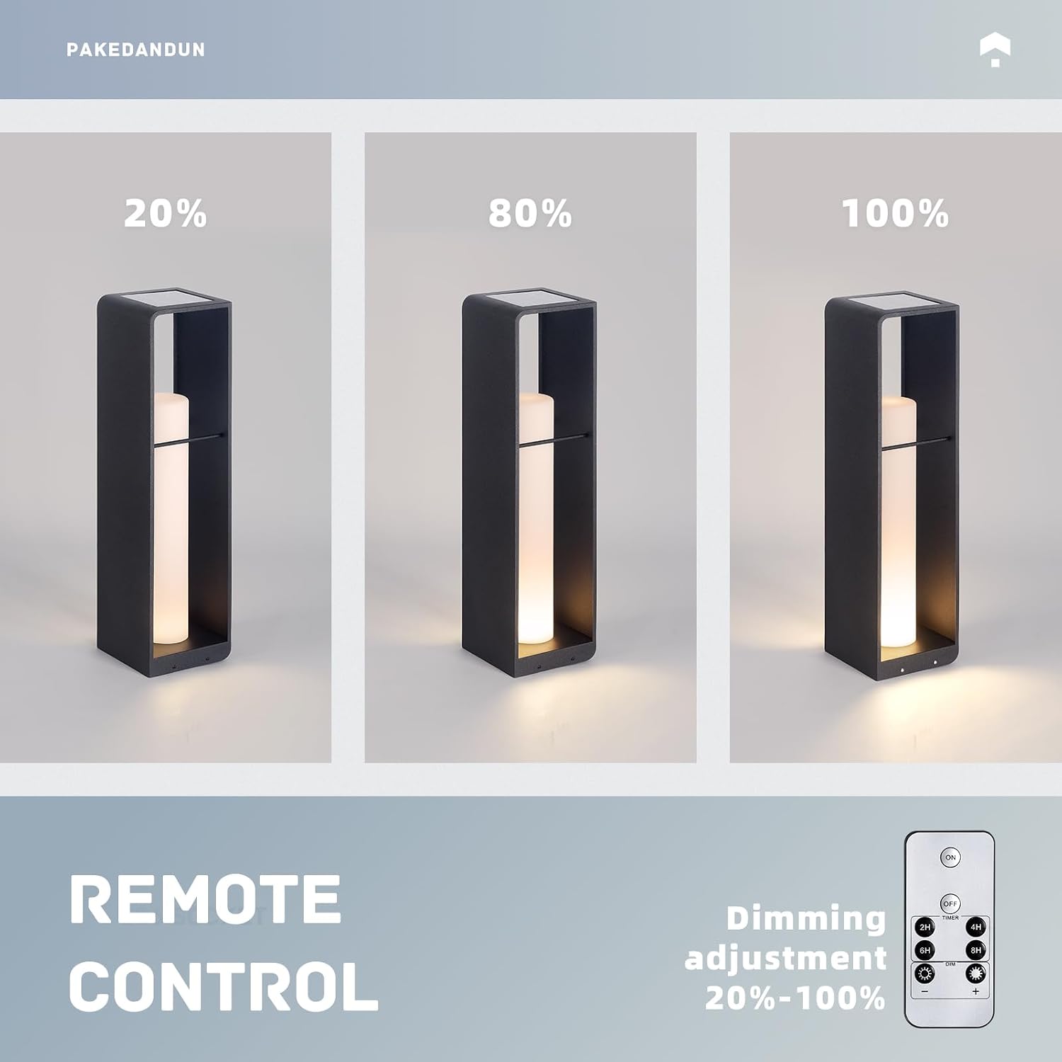 Modern metal corner floor lamp with waterproof housing in neutral finish, displaying warm white 3000K LED light — view 3