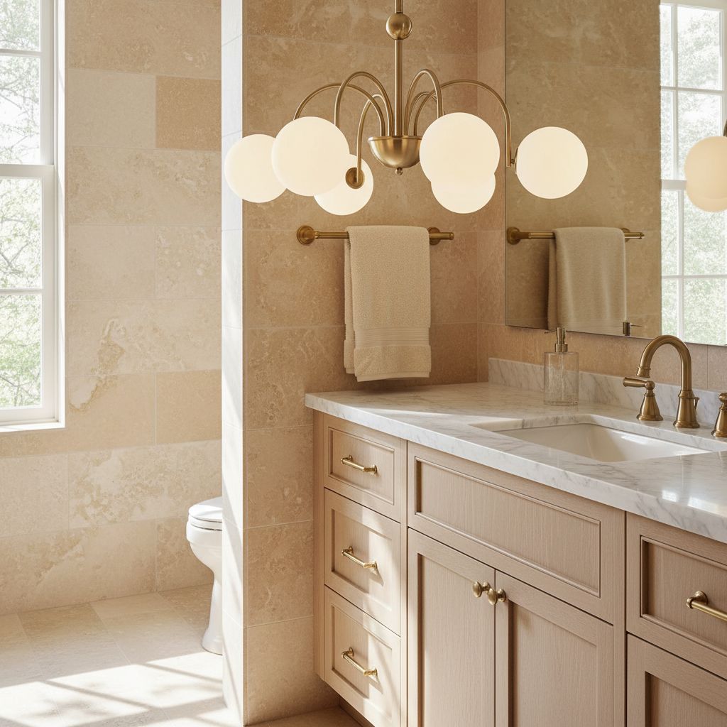 [Color] brushed gold metal chandelier with [#]-milk glass globe shades, [style] design for [room] — view 5b