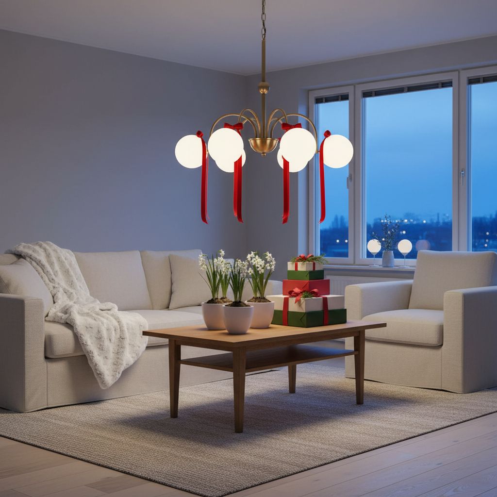 [Color] brushed gold metal chandelier with [#]-milk glass globe shades, [style] design for [room] — view 4