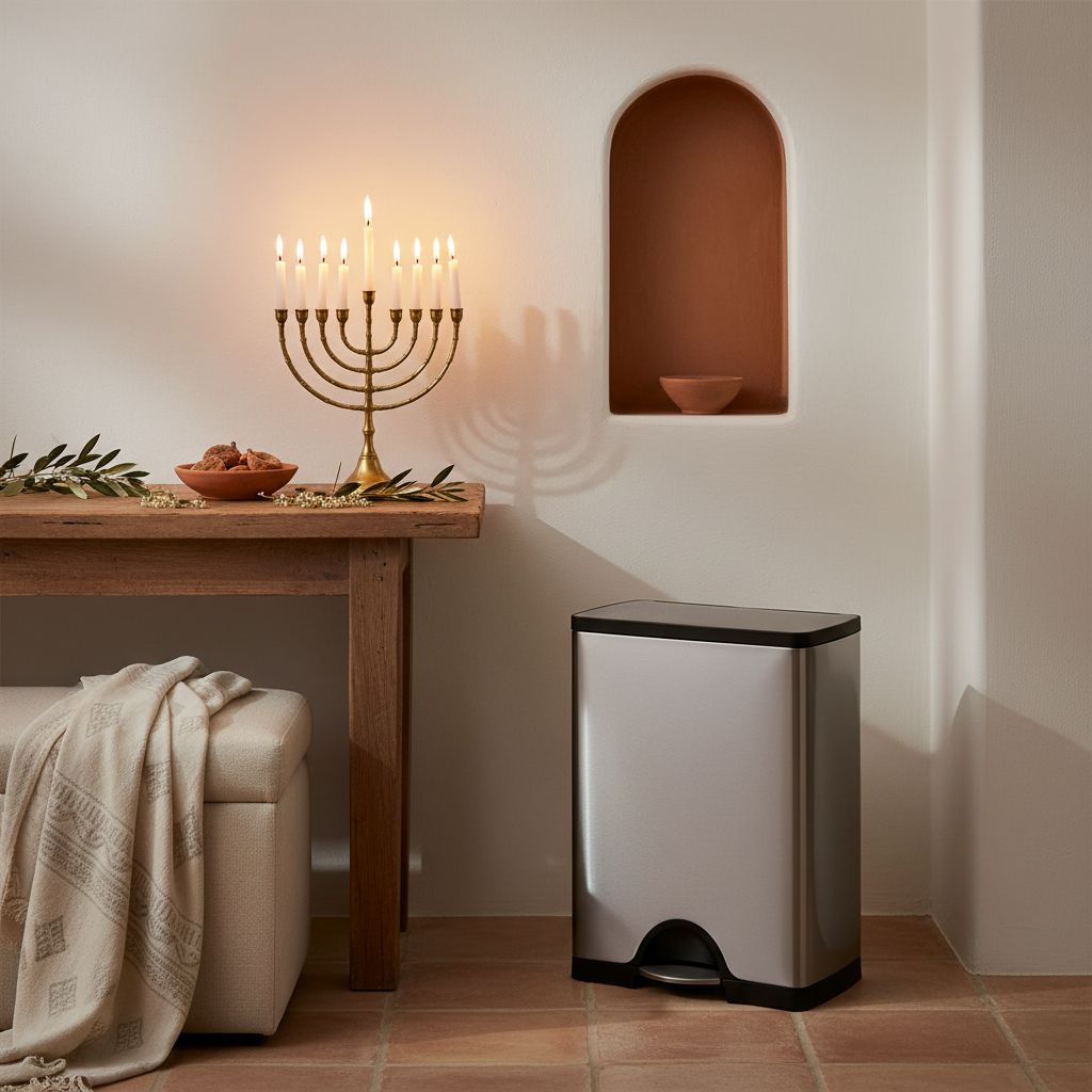 Rectangular step trash can in brushed stainless steel with modern minimalist design, shown from front angle — view 4