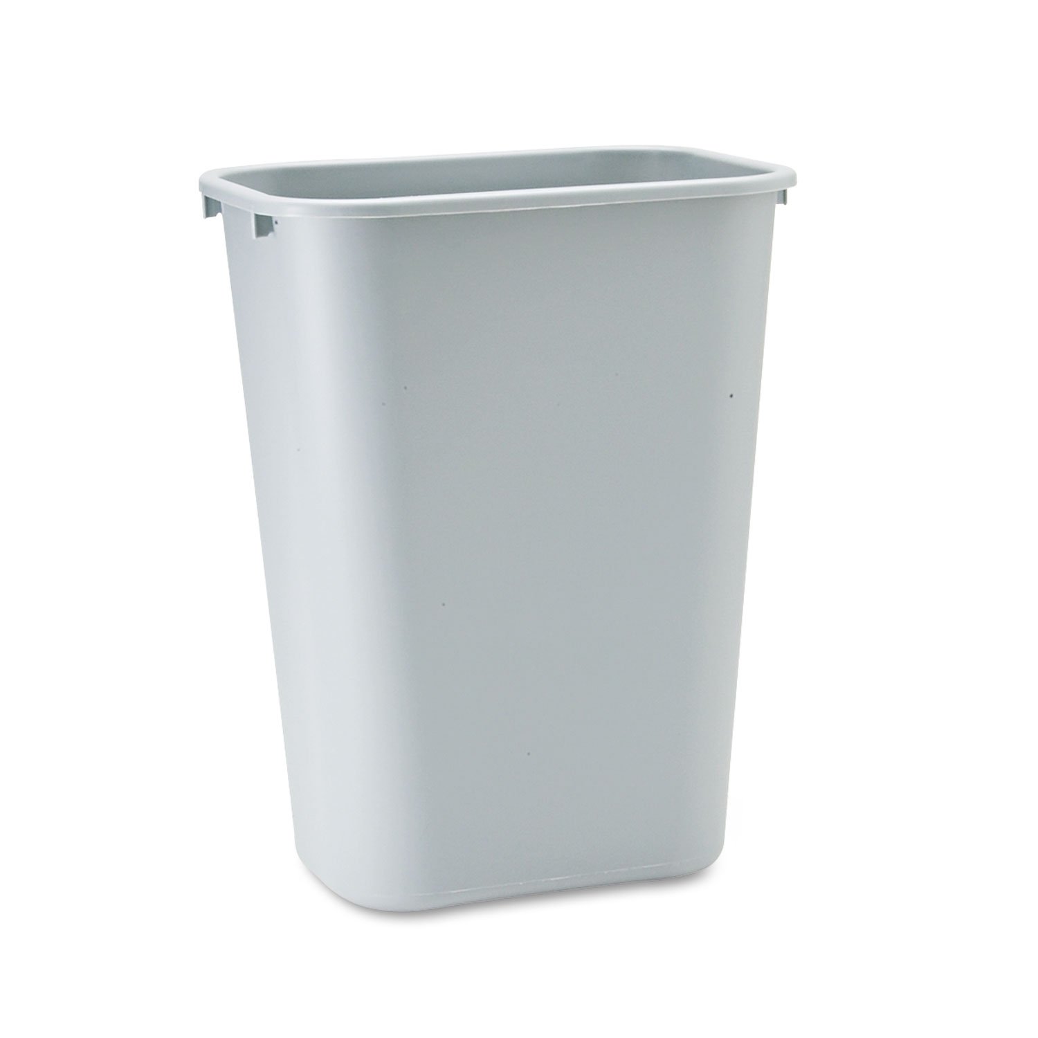 [Color] plastic wastebasket with rubber base, [capacity]-gallon capacity, minimalist office storage solution — view 5